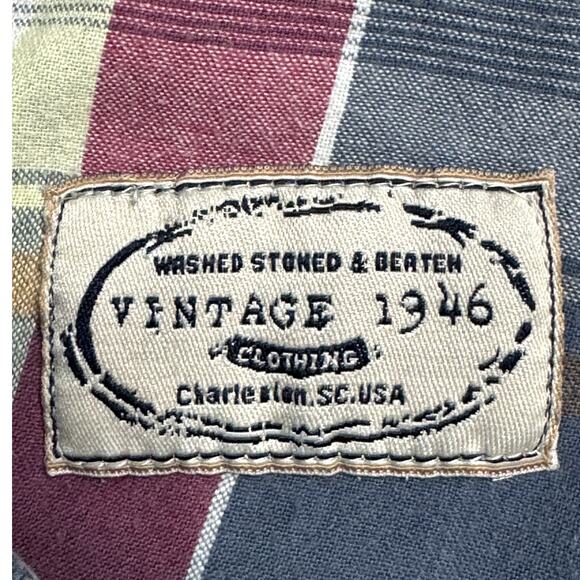 Vintage 1946 WASHED STONED & BEATEN Men's Draw String Plaid Shorts Size Large - Picture 7 of 11